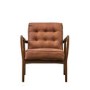 Brown Leather Mid Century Armchair - Caspian House