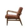 Brown Leather Mid Century Armchair - Caspian House