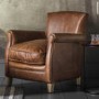 Brown Leather Accent Chair - Caspian House