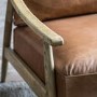 Brown Leather Mid Century Accent Chair with Wood Frame - Caspian House