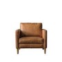 Brown Leather Traditional Armchair - Caspian House