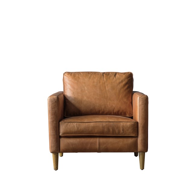 Osborne Accent Chair in Vintage Brown Leather - Caspian House