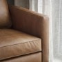 Brown Leather Traditional Armchair - Caspian House