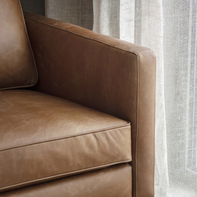 Osborne Accent Chair in Vintage Brown Leather - Caspian House