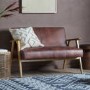 Neyland 2 Seater Sofa Vintage Brown Leather - Caspian House