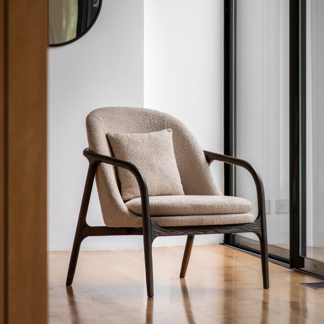 Taupe Boucle Armchair - Caspian House