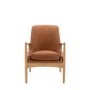 Brown Leather Mid Century Armchair - Caspian House