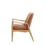 Brown Leather Mid Century Armchair - Caspian House