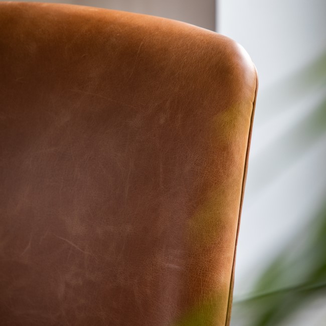 Carrera Accent Chair in Brown Leather - Caspian House