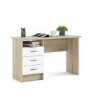 Oak Desk with 3 Drawers in White - Function Plus 