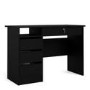 Black Oak Desk with Drawers - Function Plus 