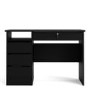 Black Oak Desk with Drawers - Function Plus 