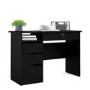 Black Oak Desk with Drawers - Function Plus 