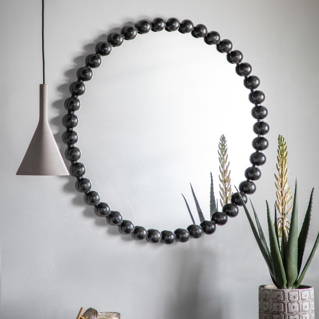 Round Ceretti Mirror Black 