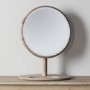 Round Oak Dressing Table Mirror