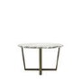 Marble Effect Green Round Coffee Table with Brass Legs - Lusso - Caspian House 