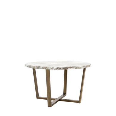 Marble Effect Green Round Coffee Table with Brass Legs - Lusso - Caspian House 