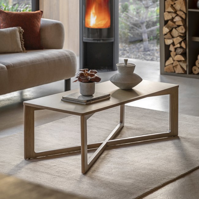 Rectangular Smoked Coffee Table - Caspian House 