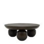 Round Mango Wood Coffee Table with Ball Feet - Sculpt- Caspian House 