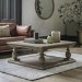 Square Pine Pedestal Coffee Table with Storage - Vancouver - Caspian House