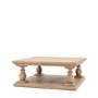 Square Pine Pedestal Coffee Table with Storage - Vancouver - Caspian House