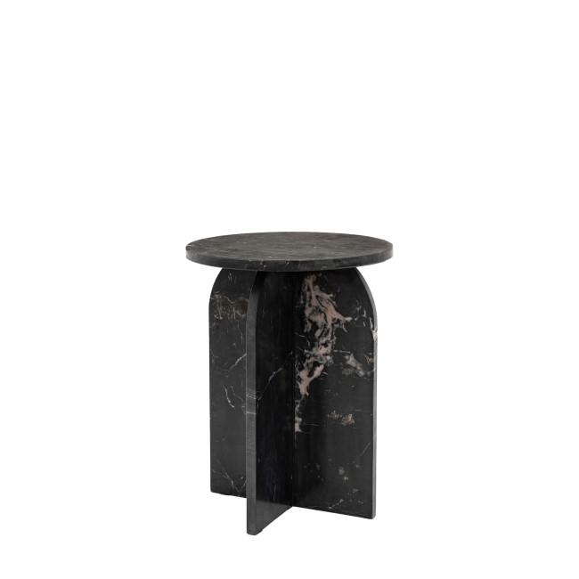 Marble Side Table Charcoal - Amalfi - Caspian House