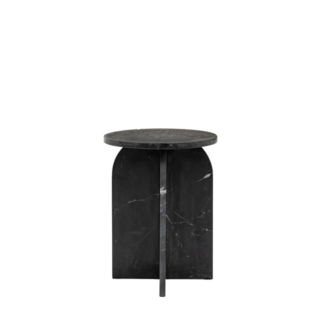 Marble Side Table Charcoal - Amalfi - Caspian House