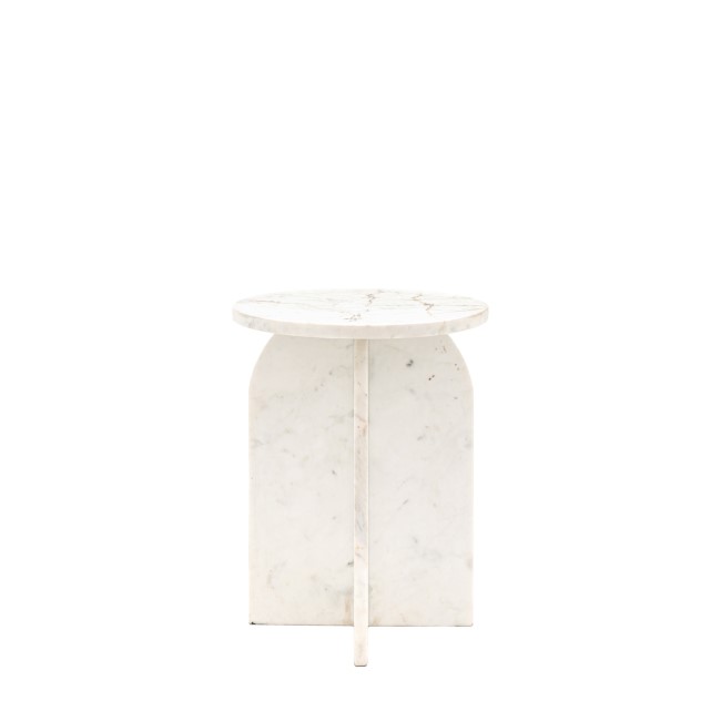 Marble Side Table White - Amalfi - Caspian House 