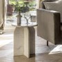 Marble Side Table White - Amalfi - Caspian House 