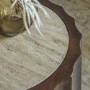 Mango Wood Side Table with Travertine Top - Cascia - Caspian House