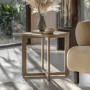 Square Smoked Side Table - Caspian House 