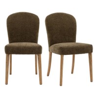 Set of 2 Green Fabric Dining Chairs - Hinton - Caspian House 