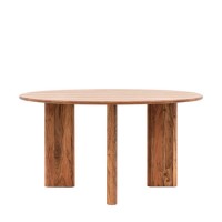 Round Wooden Dining Table with 3 legs seats 6 - Borden - Caspian House 