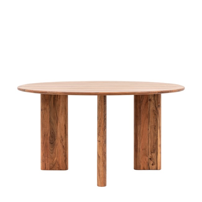 Round Wooden Dining Table with 3 legs seats 6 - Borden - Caspian House 