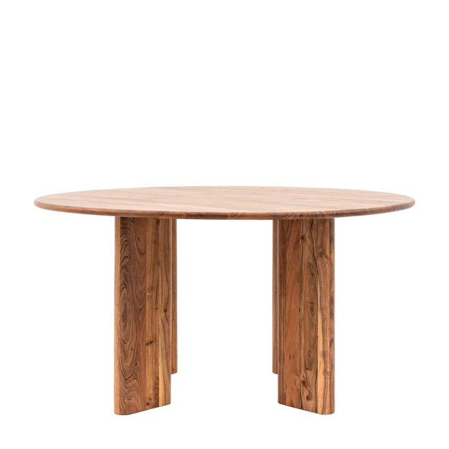 Round Wooden Dining Table with 3 legs seats 6 - Borden - Caspian House 