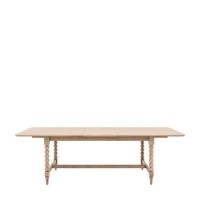 Large Oak Extendable Dining Table with Bobbin Detail seats 8 - Artisan - Caspian House 