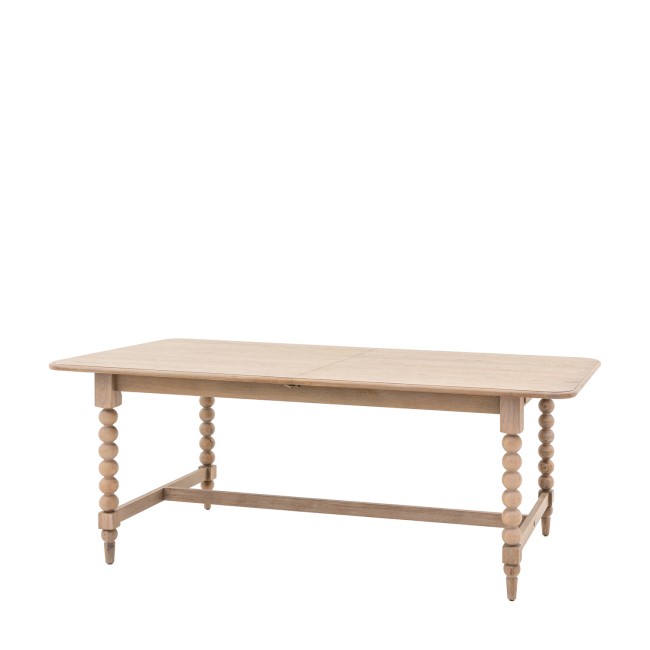 Large Oak Extendable Dining Table with Bobbin Detail seats 8 - Artisan - Caspian House 