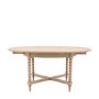 Round Oak Extendable Dining Table with Bobbin Detail seats 6 - Artisan - Caspian House 