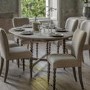 Round Oak Extendable Dining Table with Bobbin Detail seats 6 - Artisan - Caspian House 