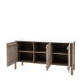 Mango Wood Fluted Sideboard with Marble Top - Marmon - Caspian Hosue 