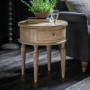 Wooden Farmhouse Round Side Table Maverick - Caspian House