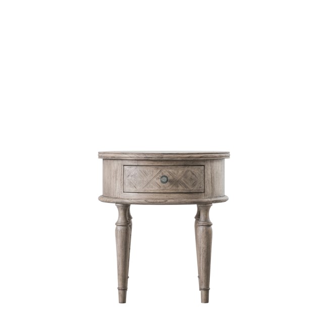 Wooden Farmhouse Round Side Table Maverick - Caspian House