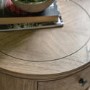 Wooden Farmhouse Round Side Table Maverick - Caspian House