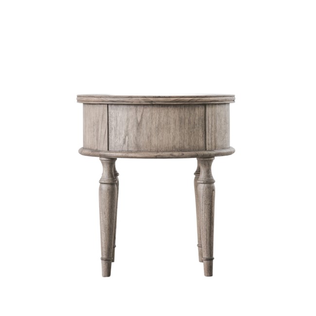 Wooden Farmhouse Round Side Table Maverick - Caspian House