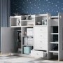 Junior High Sleeper Bed with Wardrobe Storage in White - Wizard - Flair