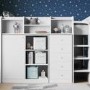 Junior High Sleeper Bed with Wardrobe Storage in White - Wizard - Flair