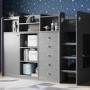 Junior High Sleeper Bed with Wardrobe Storage in Grey - Wizard - Flair