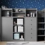 Junior High Sleeper Bed with Wardrobe Storage in Grey - Wizard - Flair