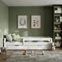 Kids White Wooden Single Bed with Storage Drawers and Bed Guard - Milo - Flair