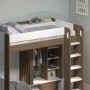 High Sleeper Bed with Wardrobe Storage in White and Walnut - Hampton - Flair